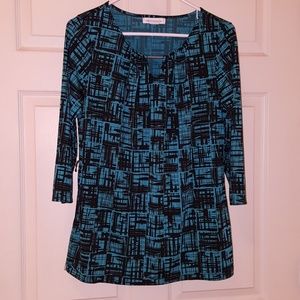 Teal/Black blouse